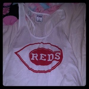 Pink Brand Reds Baseball Razorback Tank